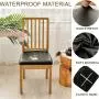 4/6 Stück wasserdichte PU-Stoff-Couchtuch für Dining Chairs – Abnehmbare gepolsterte Sitzkissenhülle für Esszimmer, Hotel, Küche und Wohnraum Dekoration, Oster Dekoration