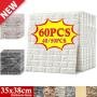 NEW 40/50/60pcs DIY 3D Foam Brick Wallpaper Squares, Waterproof, Self-Adhesive, Low Voltage, Easy Installation, Durable, for Bedroom, Living Room, Bathroom, Kitchen, Door, Window, Wall, Home Decor, 13.78*15.16inch, Optional Colo