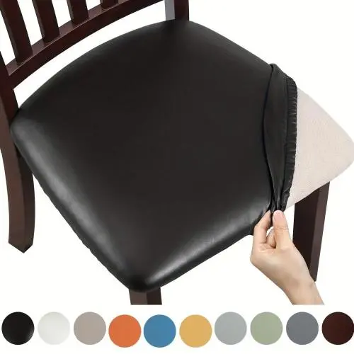 4/6 Stück wasserdichte PU-Stoff-Couchtuch für Dining Chairs – Abnehmbare gepolsterte Sitzkissenhülle für Esszimmer, Hotel, Küche und Wohnraum Dekoration, Oster Dekoration
