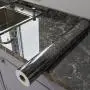 1pc Glossy Marble Waterproof Wall & Table Stickers - Heat & Oil Resistant, Self-Adhesive, Perfect For Upgrading Kitchen Cabinets, Bathroom Walls, Countertops, And Furniture. Peel & Stick Design For Quick, DIY-Friendly Home Decor!