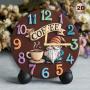 [Whimsical Gnome Coffee Clock] Whimsical 1pc Gnome Coffee Time Fiberboard Silent Round Wall Clock - Cozy Decor for Morning Coffee Breaks & Family Gatherings - AA Battery Operated (Not Included)