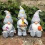 [3-Piece Rustic Gnome Statue Set] Resin Gnome Garden Statue: 3-Piece Set, American Rustic Style, Suitable for Indoor and Outdoor Use, No Electricity Required, Brand: Yi Zhitan