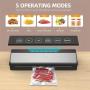 Vacuum Sealer Machine for Food Saver, 6-in-1 Full Automatic Food Sealer With Built-in Cutter &Vacuum Sealers Bags, Air Sealing Dry/Moist/External Vacuum System Modes for All Saving Needs Starter Kit, Easy To Use, Clean And Storage For Home Kitchen