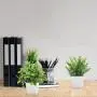 [Artificial Plants in White Pot] 8 Pack Small Artificial Plants - Fake Plants Potted in White Pot for Home Office Bedroom Desk Bathroom Shelf Farmhouse Decoration