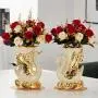 2pcs Ceramic Elegant Swan Vase Centerpieces, Vintage Style Cylindrical Home Decor, No Power Required, Battery-Free