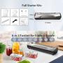 [Automatic Food Vacuum Sealer] 5 Modes Automatic Food Vacuum Sealer Machine - Compact One-Touch Food Sealer Vac Pack Machine - 15 Sealer Bags and Built-in Cutter for Sous Vide & Dry Moist Foods