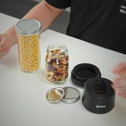 10 Flat Lids, 6 Covers - IPOW Rechargeable Mason Jar Vacuum Sealer Kit for Wide-Mouth & Regular-Mouth Jars with Great Seal