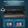 80Kpa Vacuum Sealer Machine Set, Double Pump, Dry/Moist, Pulse Mode, 12MM Widened Heating Strip, Handle Locked Design, LED Indicator Light & Cutter