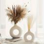 Stylish Round Hollowed-Out Plastic Vase - Perfect for Home & Living Room Decor, Ideal for Filling with Fine Sand