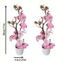 2pcs Artificial Plum Blossom Branches in Pots, Plastic Fake Flowers, Versatile Decoration for Home, Office, Tabletop, with No Battery Required, for Christmas, Halloween, Thanksgiving, Valentine's, Mother'S Day