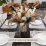 65pcs Artificial Rose Bouquet with Pampas Grass & Baby’s Breath – Elegant White Roses, Beige & Brown Dried Flowers for Home Decor, Wedding Centerpiece, Valentine’s Gift Set, Party Arrangement