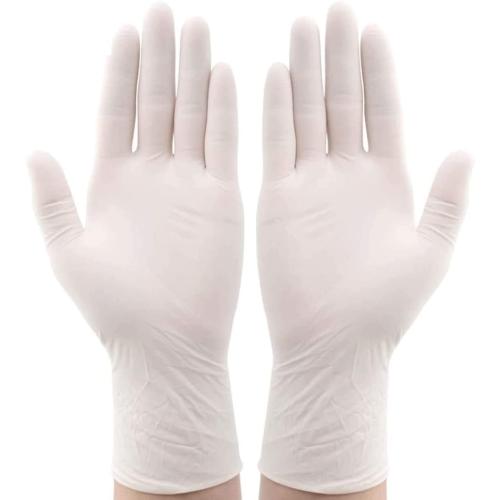 Disposable Latex Gloves Pack of 100, Powder Free Protective Glove for Kitchen Cooking Cleaning, White