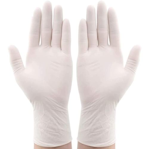 Disposable Latex Gloves Pack of 100, Powder Free Protective Glove for Kitchen Cooking Cleaning, White