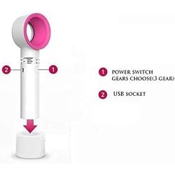 Portable USB Rechargeable Mini Fan Desktop Speed Adjustable Bladeless Fan Eyelash Fan Dryer Handheld Fan