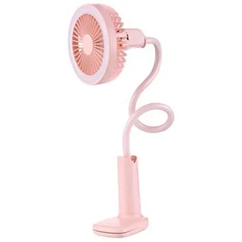 Tragbarer Ventilator, Clip-on Kinderwagen mit Lichtgesteuertem Ventilator, USB-Netzteil, verstellbarer 360° Rotierender Mini-Persönlicher Ventilator, für Zuhause, Büro, Outdoor, Reisen.
