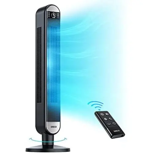 Vent de Tour avec Télécommande - Dreo Ventilateur Mural à 90° Large Oscillant pour Chambre, 42 pouces, 6 Vitesses, 3+1 Modes, Grand Écran LED, Contrôle Tactile, Minuterie 12H, Ventilateur Mural Silencieux Sans Pales pour Bureau à Domicile Vent de Tour avec Télécommande - Dreo Ventilateur Mural à 90° Large Oscillant pour Chambre, 42 pouces, 6 Vitesses, 3+1 Modes, Grand Écran LED, Contrôle Tactile, Minuterie 12H, Ventilateur Mural Silencieux Sans Pales pour Bureau à Domicile