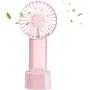 Mini Handheld Fan ,Portable Fan,Speed Adjustable Desk Fan with USB Rechargeable Battery Operated, Cooling Hanging Fan (pink)