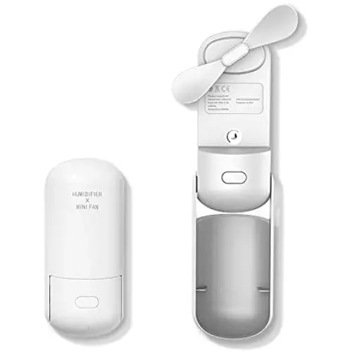 Sdeter Mini Handfächer, 2-in-1 Tragbarer USB-Akku-Handfächer, Kleine Taschenfächer, mit 6-20 Stunden Arbeitszeit und Powerbank-Funktion, sowie Taschenlampe – Weiß