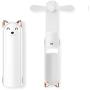 Mini Handheld Personal Fan,Portable Hand Fan with Rechargeable Battery Operated and 2 Adjustable Speed USB Desk Fan,Quiet Foldable Fan for Girls Women Kids Outdoor Travelling or Indoor Office Home (White)
