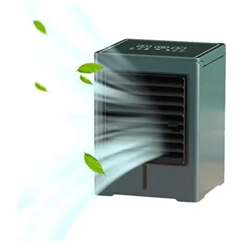 Mini Luftkühler Tragbarer Ventilator für Kleines Zimmer, Kalter Wind Persönlicher USB Evaporativer Kühl-Ventilator mit 3 Windstärken (Blau)