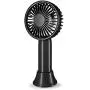 Aluan Super Mini Handheld Ventilator, Kleiner Tragbarer Handventilator mit Entnehmbarer Basis, USB-Akku-betriebener Handventilator mit 3 Geschwindigkeiten für Damen Herren Kinder Indoor Outdoor, Make-up, Reise (Schwarz)
