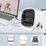 Personal Air Cooler, Mini Air Conditioner Noiseless Desk Air Conditioner USB Portable AC Fan Room Cooler with 3 Speeds Fan & 7 Colors LED Light for Office, Room