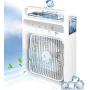 Portable Air Conditioner Fan, Mini Evaporative Air Cooler with 7 Colors LED Light, 1/2/3 H Timer, 3 Wind Speeds and 3 Spray Modes for Office, Home, Dorm, Travel(White)