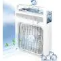 Ventilateur Pompe à Air Portable, Mini Rafraîchisseur Evaporatif avec Lumière LED 7 Couleurs, Minuterie 1/2/3h, 3 Vitesse et 3 Modes de Pulvérisation pour Bureau, Maison, Dortoir, Voyage (Blanc) Ventilateur Pompe à Air Portable, Mini Rafraîchisseur Evaporatif avec Lumière LED 7 Couleurs, Minuterie 1/2/3h, 3 Vitesse et 3 Modes de Pulvérisation pour Bureau, Maison, Dortoir, Voyage (Blanc)