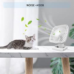 Eleventree Personal Mini Fans,Rechargeable Portable Quiet Fan with timer, Cordless Fan with 4 Speeds Battery for Home Office Bedroom Travel Hiking--White(4000mAh)