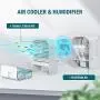 Ventilateur Portátil AQUEENLY avec Air Froid, Ventilateur d'Evaporation Rechargeable avec 3 Vitesse et 2 Modes Brume, Ventilateur d'Arrière-Plan Personnel Rafraîchissant avec Humidificateur pour Chambre Bureau Maison, Câble USB