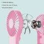 Mini Handheld Fan ,Portable Fan,Speed Adjustable Desk Fan with USB Rechargeable Battery Operated, Cooling Hanging Fan (pink)