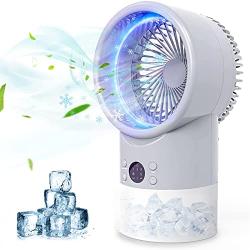 Portable Air Conditioner Fan, Zttopo Personal Mini Evaporative Air Cooler with 7 Colors Night Light, 3 Speeds, Super Quiet Desk Fan Mini Air Cooler for Small Room Bedroom Home Office