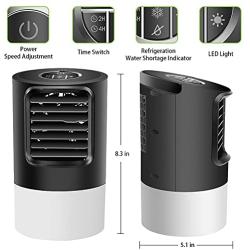 MZTDYTL Portable Air Conditioner, Mini Personal Air Cooler Quiet Desk Fan with 3 Speeds 7 Colors, Portable AC Unit Humidifier Misting Fan with Handle for Home Office Room Dorm