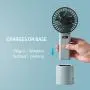 QEEK Persönlicher Mini-Ventilator, Tragbarer Handheld-Ventilator mit 4000 mAh Akku, LCD Digitalanzeige mit 5 Geschwindigkeitsstufen, Schwingungsfunktion, Ladestation für Büro, Zuhause, Outdoor und Reisen (Grün)