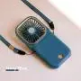 AZALEE Portable Handheld Fan Cell phone holder Mini Fan,portable neck fan,USB Rechargeable 3000mAh Battery Operated Fan,3-15 Hours Working Time & 3 Speed Level,Quiet Face Fan for Desk&Small travel fan (Navy Blue)