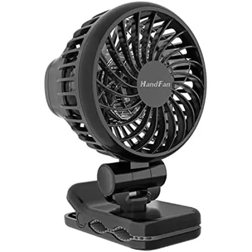 Mini-Ventilator mit Clip, Akkubetriebener Taschenventilator, Kleiner Tragbarer Schreibtischventilator, 3 Geschwindigkeiten, Starker Luftstrom, 360° Freie Drehung, für Reisen, Drinnen, Draußen