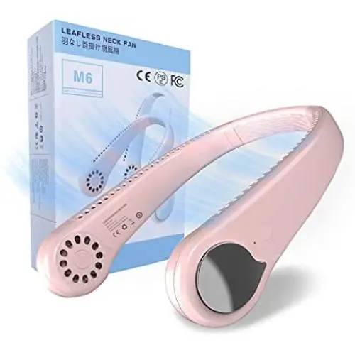 Tragbarer Nacken-Ventilator, Persönlicher Ventilator, Geschenkidee für Mütter, 2,5–6 Stunden, Mini-Ventilator, Geschenkidee für Frauen, kleiner Mini-Schreibtischventilator, 3 Geschwindigkeiten, Peabownn-Pink