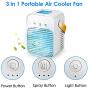 Seven-first Portable Air Conditioner, Rechargeable Quiet USB Evaporative Mini Air Conditioner Fan with 3 Speeds Mode LED Light, Air Cooler for Room/Bedroom/Office/Dorm/Camping
