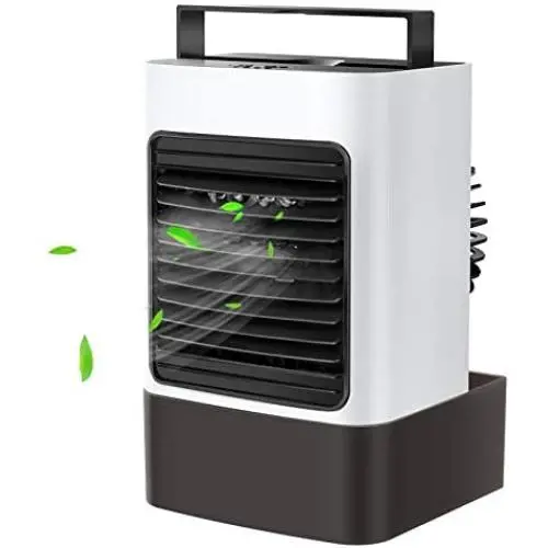 Climatiseur Portable OVPPH, Mini Ventilateur Rafraîchissant Évaporatif de Bureau, Ventilateur Rafraîchissant Humidificateur Brume avec 3 Vitesses pour Maison, Chambre, Bureau, Blanc