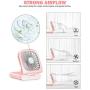 HARZBEKE Handheld Fan, Small Personal Fan with 3 Speeds Ncke Rechargeable Portable Fan, Powerful Mini USB Outdoor Fan Quiet Small Desk Fan Free Angle, Good for Travel Home Office School Queue-PINK