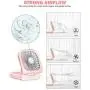 HARZBEKE Handheld-Ventilator, Kleine Tragbarer USB-Akku-Ventilator mit 3 Geschwindigkeiten, Kleiner Schreibtischventilator, Winkelanpassbar, Ideal für Reisen, Zuhause, Büro, Schule, Warteschlange – PINK