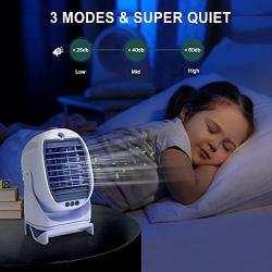 Mini Air Cooler Fan - Portable AC Fans with Cooling and Perfuming Function, 3 Wind Speeds, USB Powered Personal Table Fan for Home, Office, Bedroom, Camping and Car