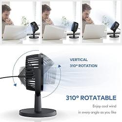 Mini Desk Fan, USB Powered Desktop Fan with 4 Speeds, Small but Powerful Strong Airflow Work Quiet, 310° Adjustment, Portable Personal Air Circulator Fan for DesktopTable Office Bedroom (Black)