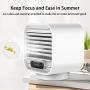 Portable Air Conditioner, Desktop Rechargeable Evaporative Air Cooler and Humidifier with 3 Speeds, Cordless Personal Mini Air Conditioner Fan for Car, Room, Office