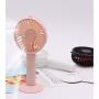 USB Mini Handheld Fan Portable, XUNMEJ Hand Held Personal Small Fan Rechargeable 2000mAh Battery Operated Powered Cooling Desktop Fan with Fan Base 3 Modes for Home Travel Disney Dry Eyelash, Pink