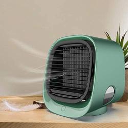 Upgraded Portable Air Cooler, Mini Air Conditioner Fan USB Desk Fan Air Purifier,Humidifier,Evaporative Coolers with 3 Speed and 7 night light for Home,Office & Outdoor (elegant green)