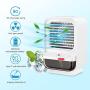 Sholov Portable Air Conditioner Fan Mini Personal Evaporative Air Cooler 90 Shaking Head with Battery with 3 Speeds & 2 Misting & LED Light for Home, Bedroom, Travel & Office, USB Charging, White