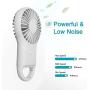 Hido Mini Handle Fan Battery Operate, Rechargeable Carabiner USB Mini Fan with Colorful Light, Portable Mini Handle Fan, Handle Fan Portable With Illumination for Camping Traveling Household, White