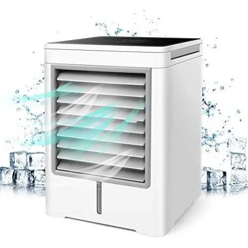 YouGottaIt Tragbarer Luftkühler, wiederaufladbarer Verdunstungskühler mit Befeuchter, Timer-Funktion und Oscillation – Persönlicher Luftkühler für kleines Büro, Camping, Auto, Schlafzimmer