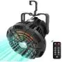 Camping-Fan mit LED-Licht für Zelt, Camping-Deckenventilator mit Licht, VOLUEX Tragbarer Mini USB Schreibtischventilator mit Haken 5200mAh 3 Geschwindigkeiten und Fernbedienung für Outdoor Camping Reisen Heim Büro